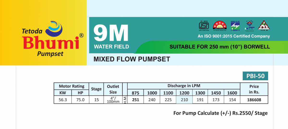 MIXED FLOW PUMPSET PBI-50